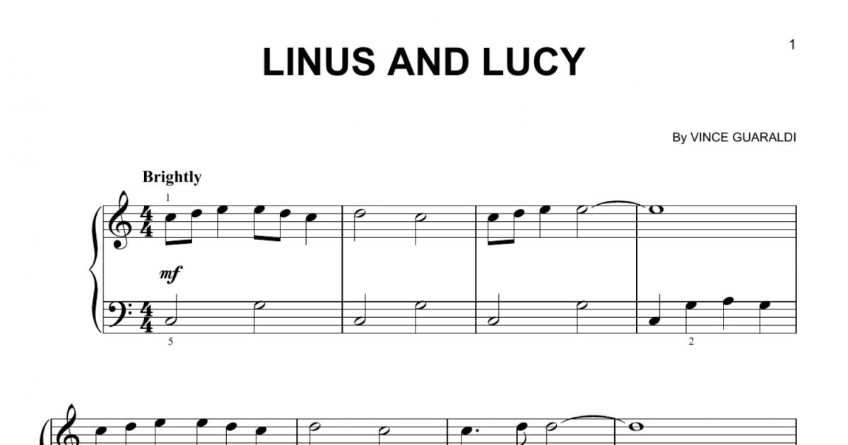 Linus And Lucy (Very Easy Piano) Print Sheet Music Now