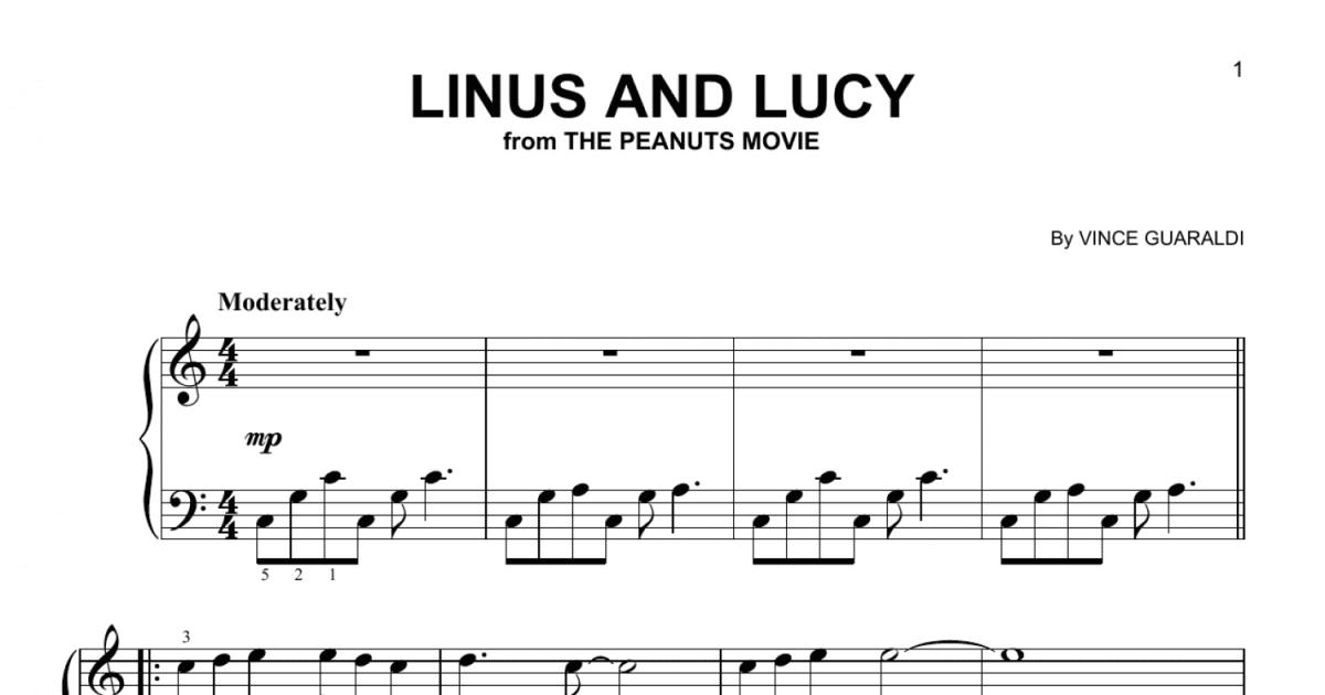 Linus And Lucy (Easy Piano) Print Sheet Music Now