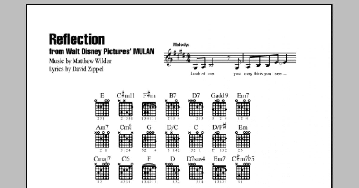 Reflection Pop Version From Mulan Guitar Chords Lyrics