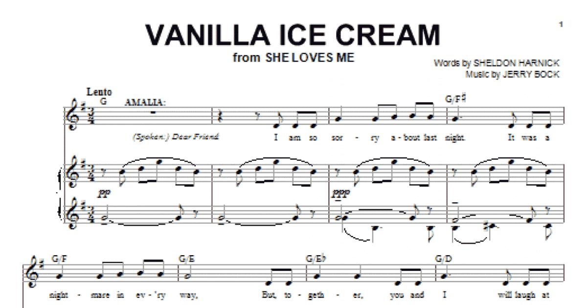 Vanilla Ice Cream Piano Vocal Guitar Chords Right Hand Melody 