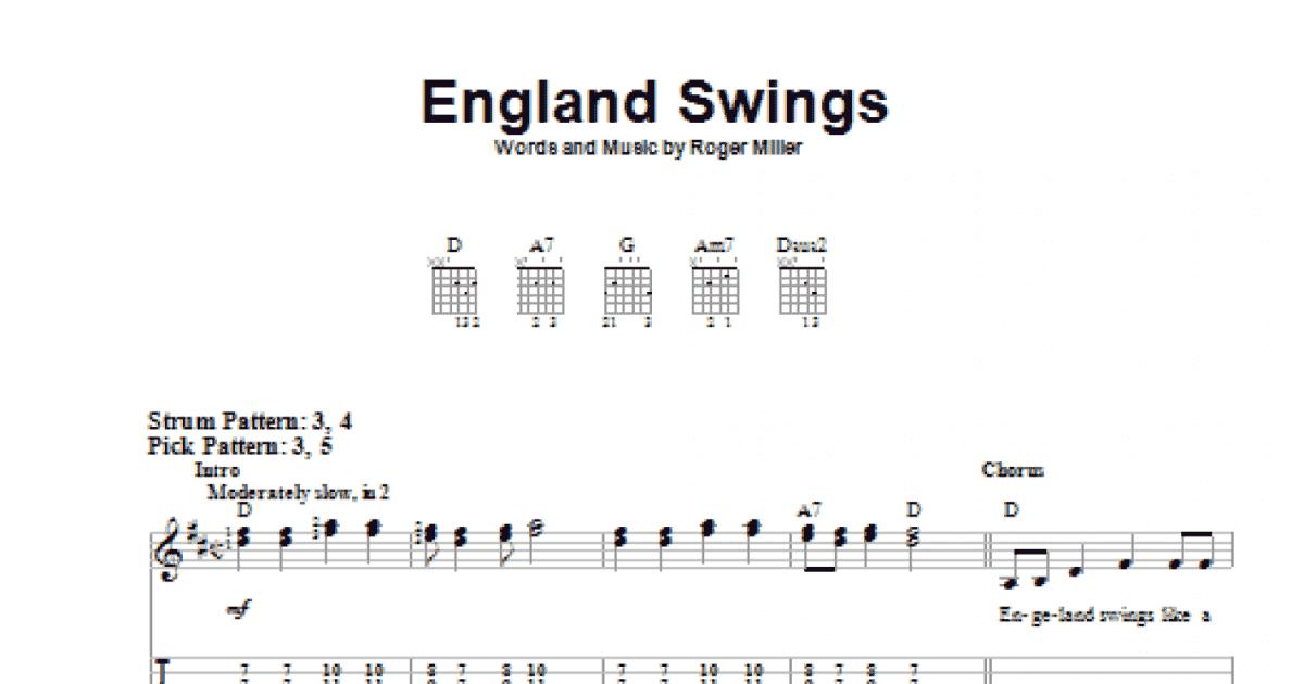 England Swings (Easy Guitar Tab) - Print Sheet Music Now