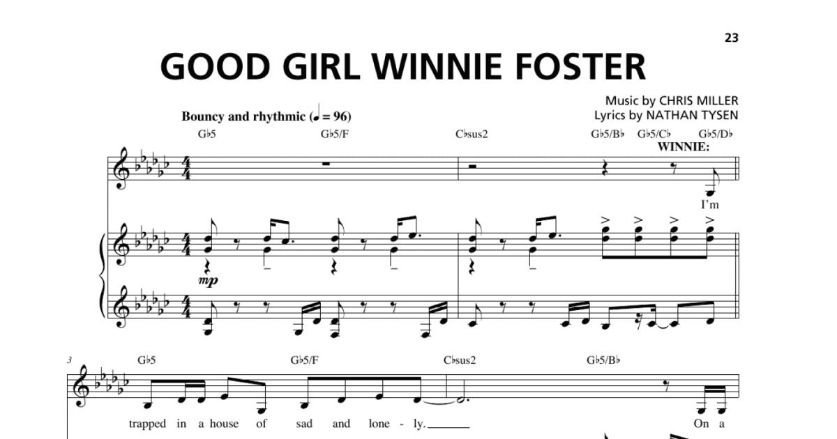 Good Girl Winnie Foster Piano Vocal Print Sheet Music Now