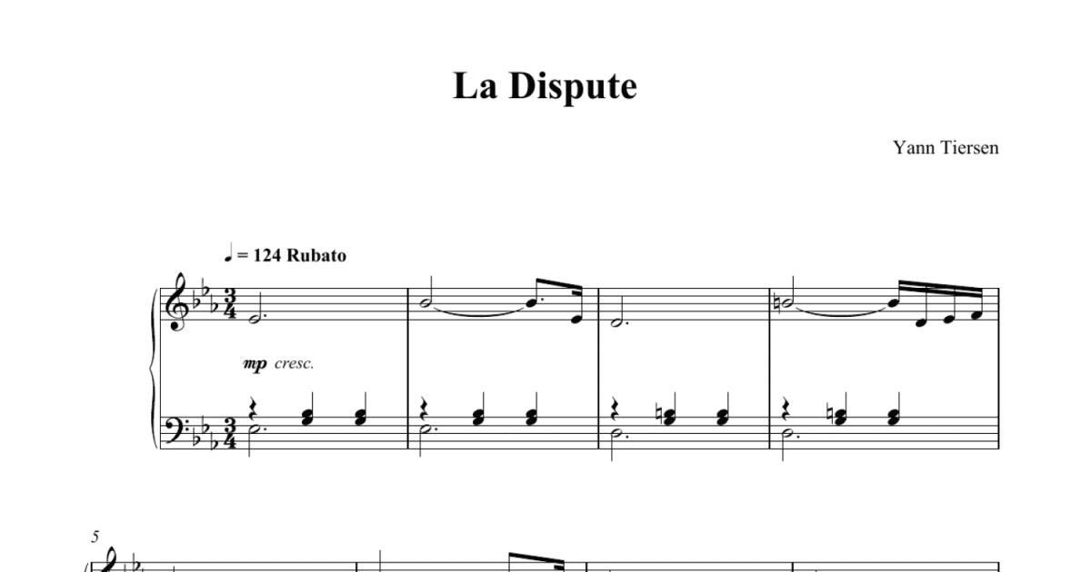 La Dispute (Piano Solo) - Print Sheet Music Now