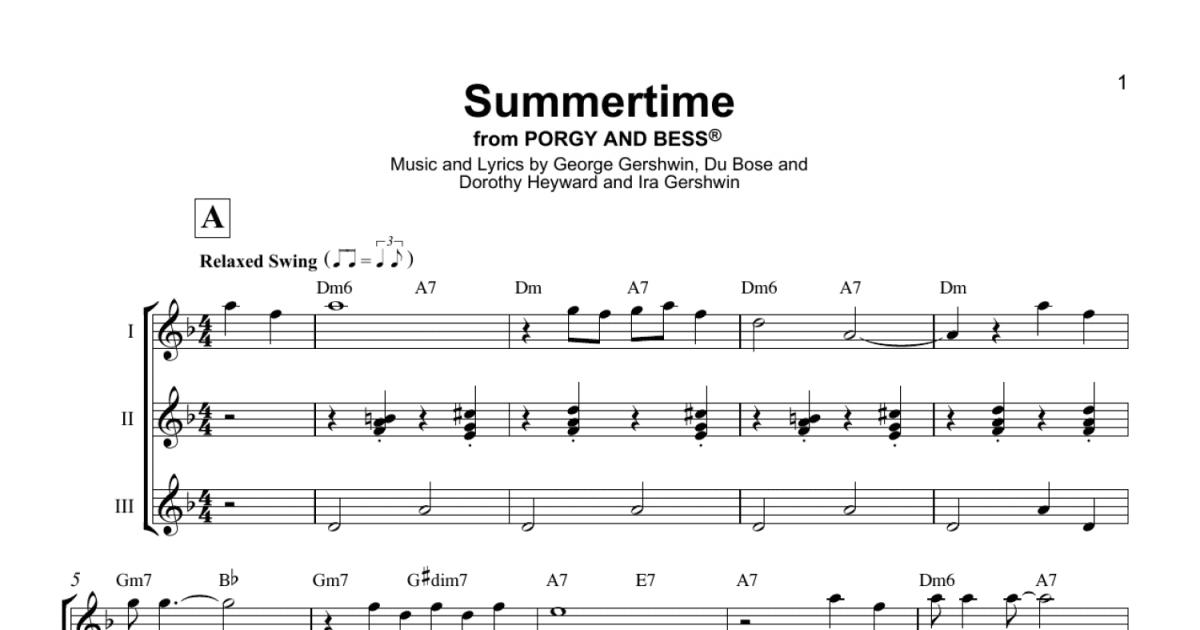 Summertime (Ukulele Ensemble) - Print Sheet Music Now