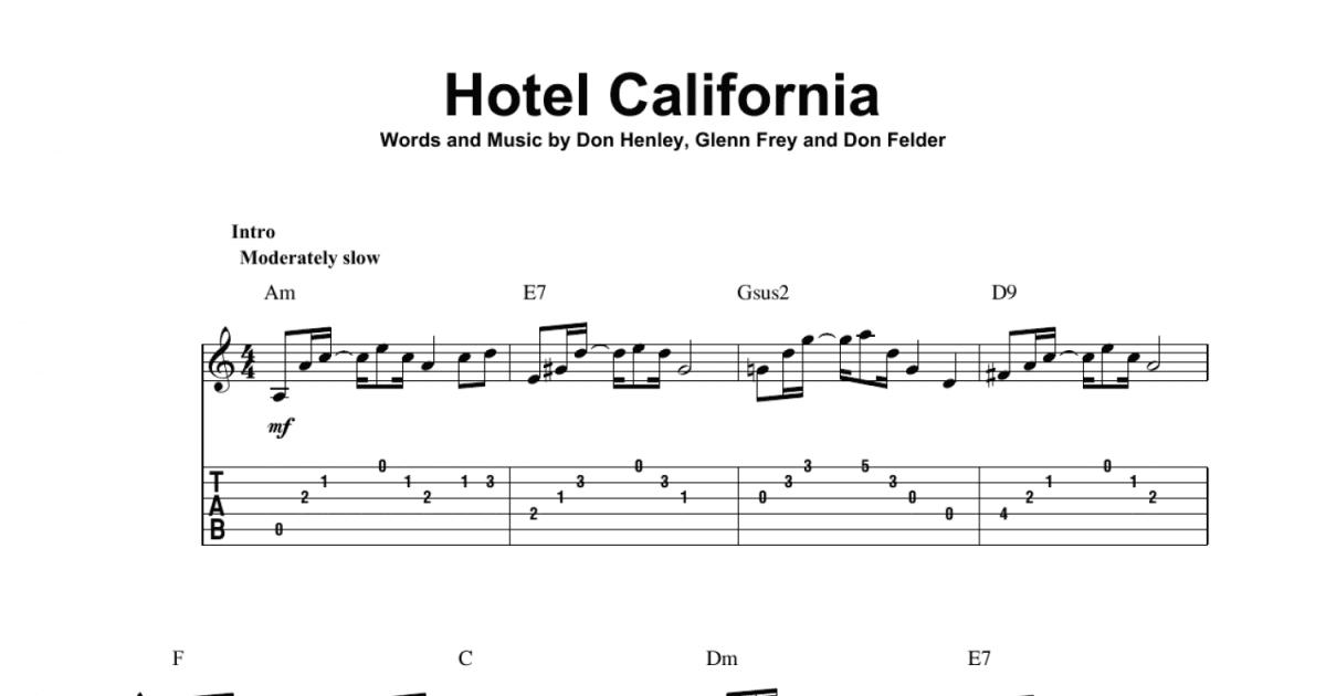 hotel california solo fingerstyle
