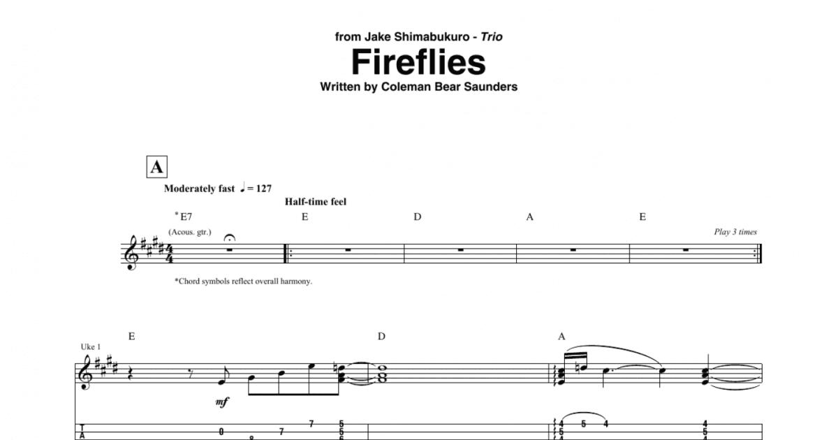 sheet music for clarinet fireflies