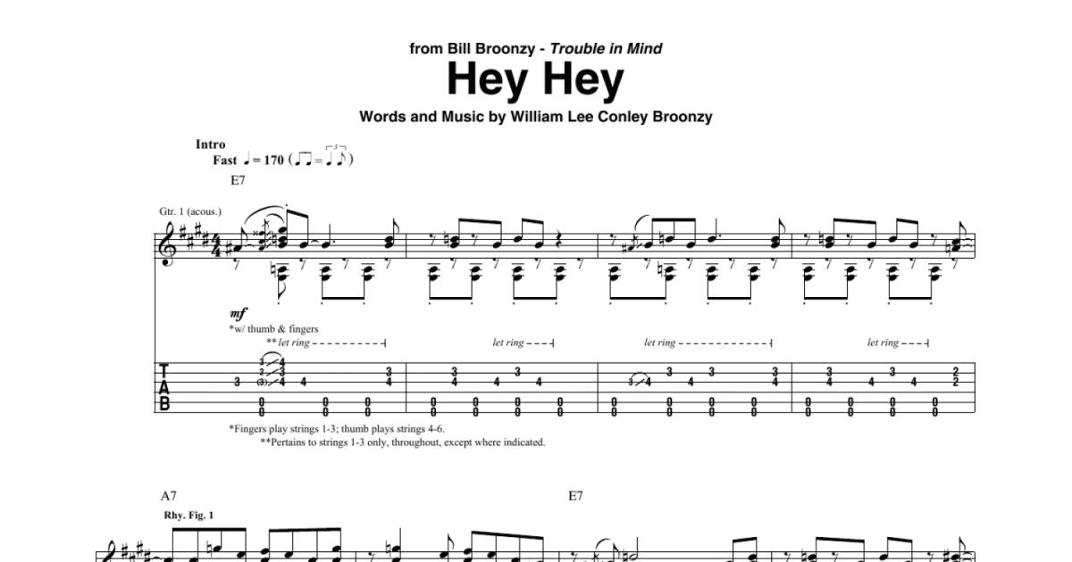 Hey Hey Guitar Tab Print Sheet Music Now