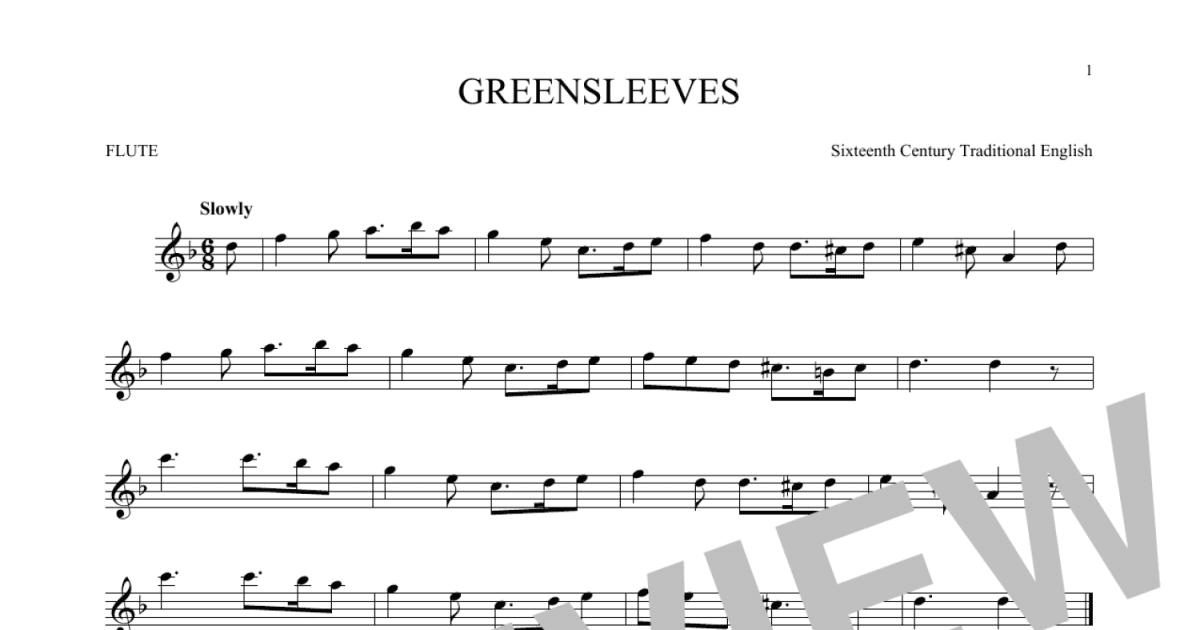 Greensleeves (Flute Solo) - Print Sheet Music Now