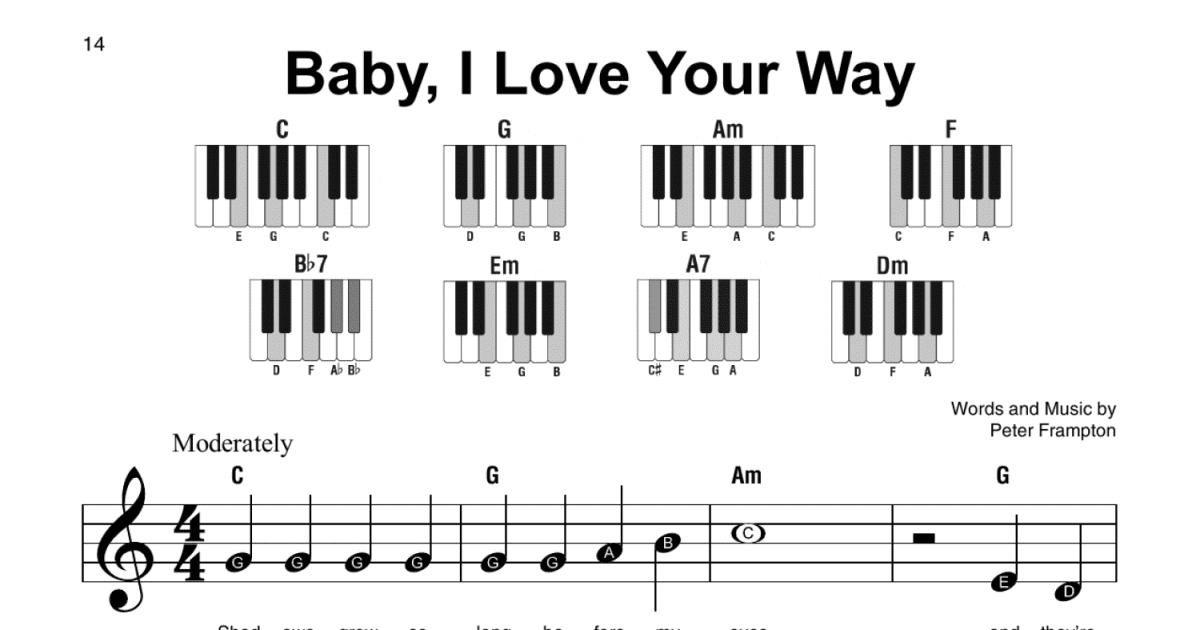 Baby, I Love Your Way (Super Easy Piano) - Print Sheet Music Now