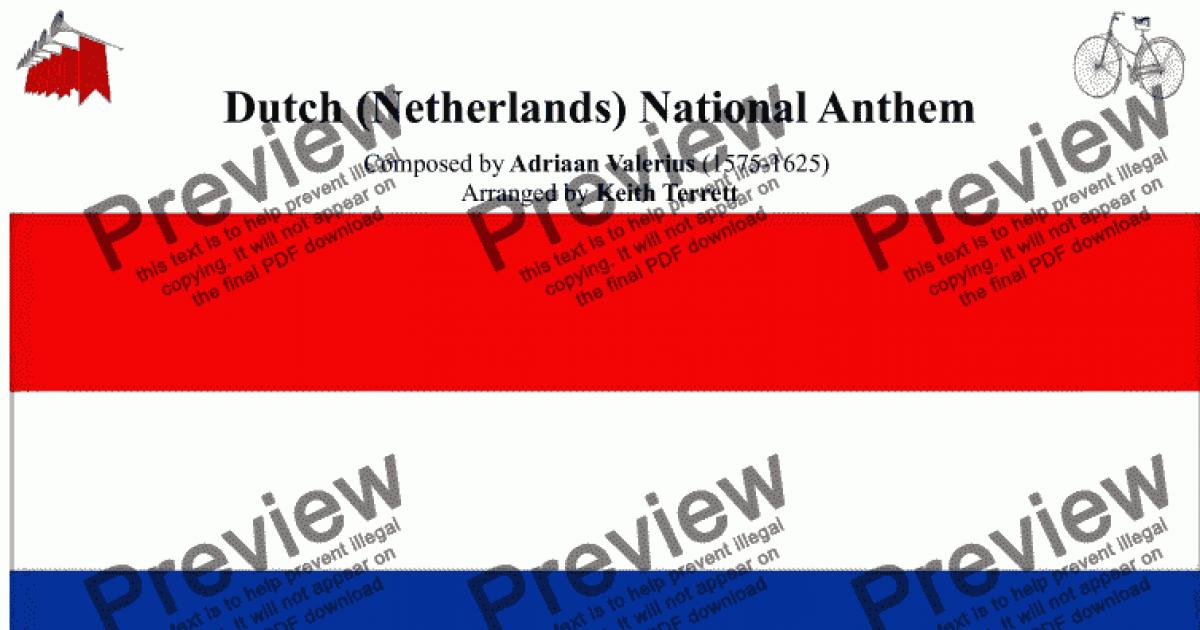 Dutch National Anthem Wilhelmus Van Nassouwe For String Orchestra Mfao World National 