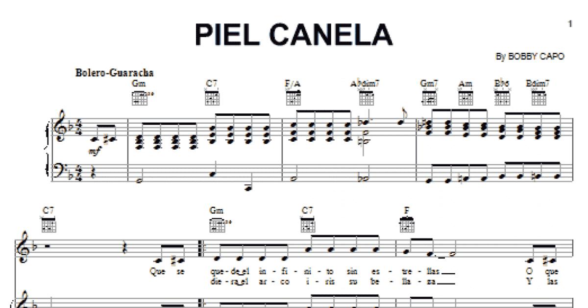 Piel Canela Piano Vocal And Guitar Chords Right Hand Melody