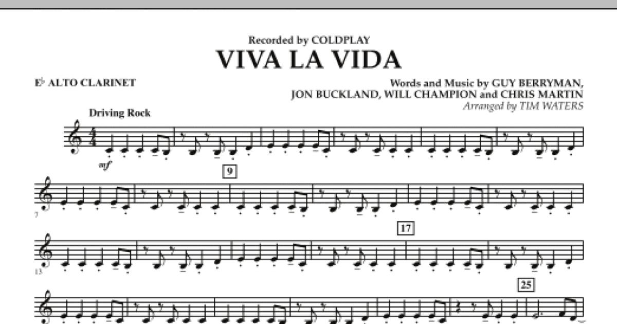 Viva La Vida - Eb Alto Clarinet (Concert Band) - Print Sheet Music Now