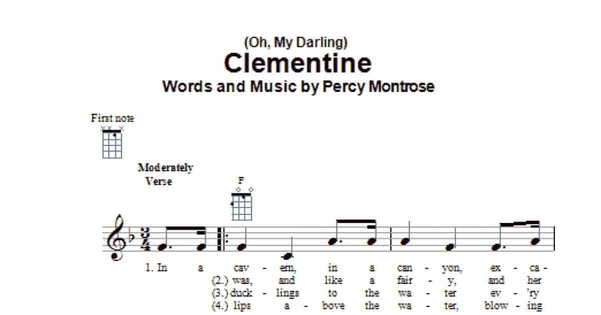 Oh My Darling Clementine Ukulele Print Sheet Music Now