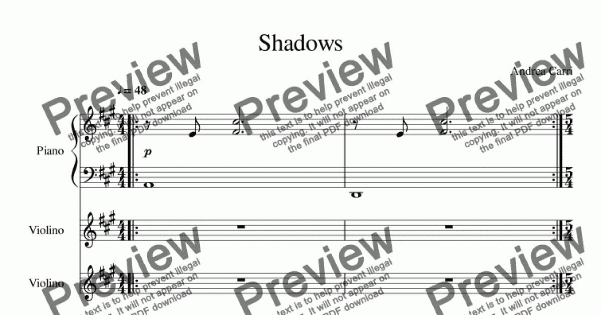 Shadows - Download Sheet Music PDF file