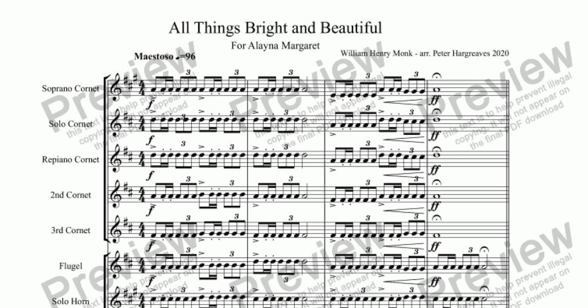 All Things Bright And Beautiful Download Sheet Music Pdf File