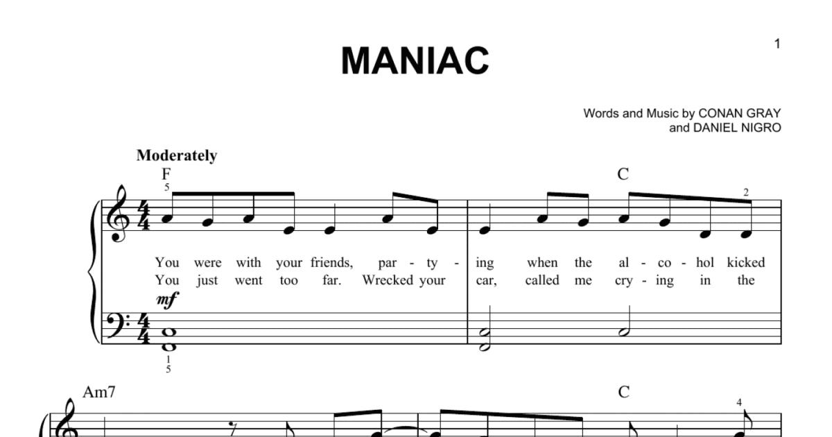 Maniac Easy Piano Print Sheet Music Now 