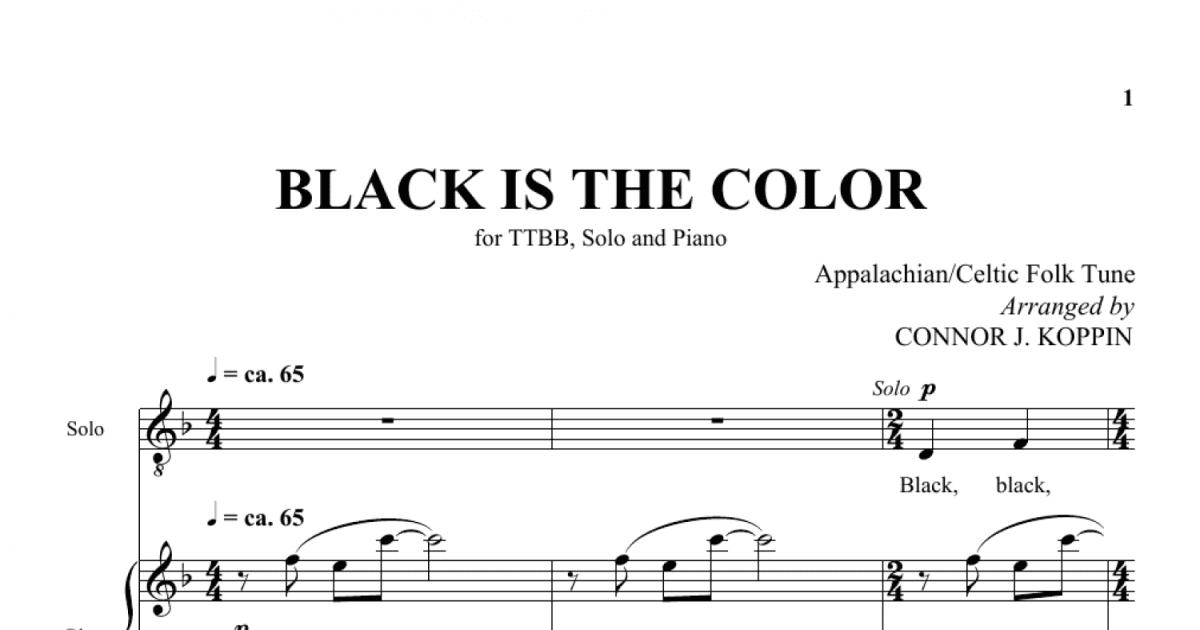 Black Is The Color Ttbb Choir Print Sheet Music Now 0119