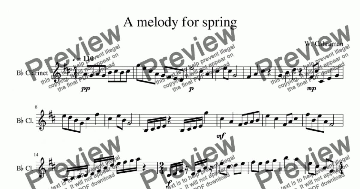 A Melody For Spring Download Sheet Music Pdf File 