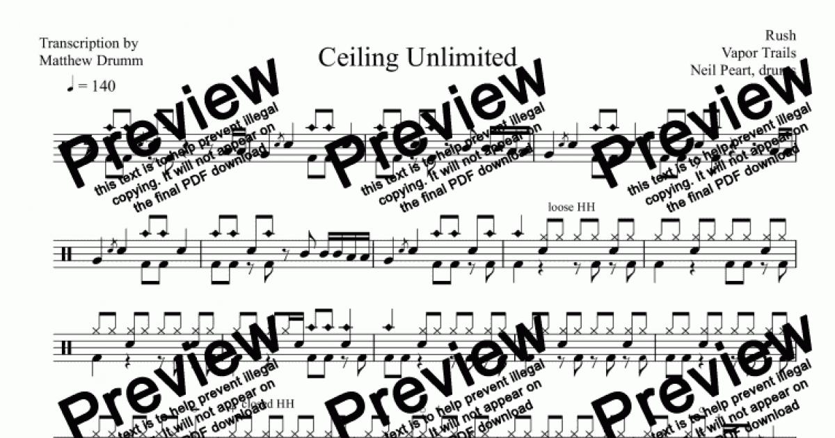 Ceiling Unlimited - Rush - Download Sheet Music PDF file