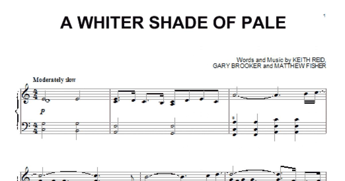 A Whiter Shade Of Pale Piano Solo Print Sheet Music Now