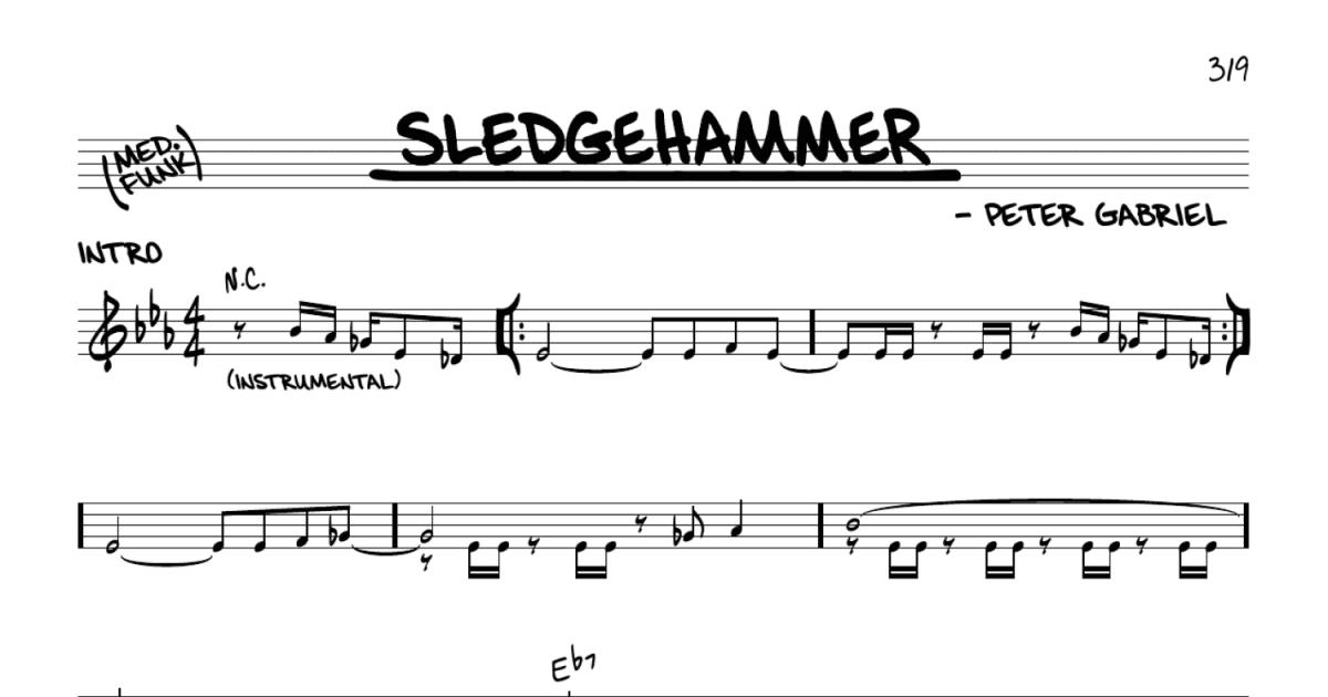 Sledgehammer (Real Book Melody, Lyrics & Chords) Print Sheet Music