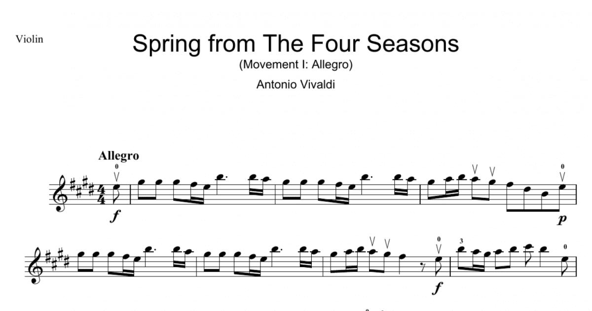 four seasons spring violin