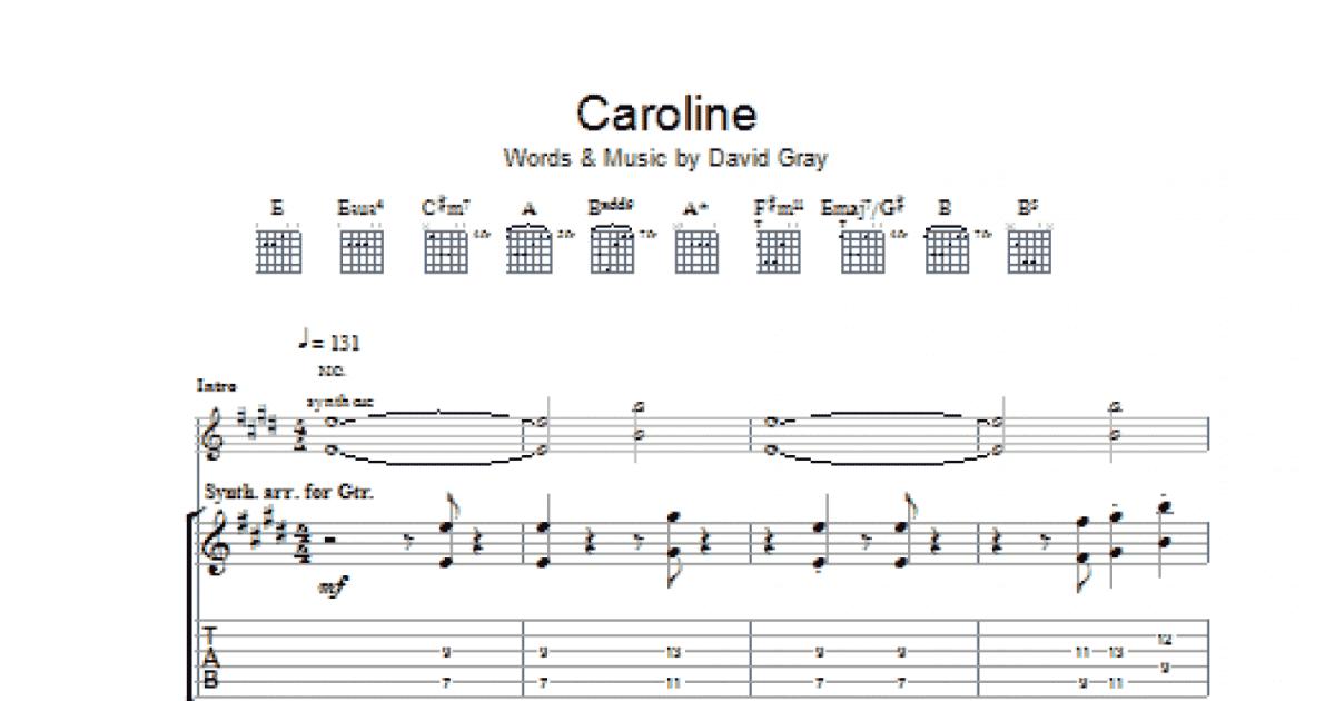 Caroline (Guitar Tab) - Print Sheet Music Now