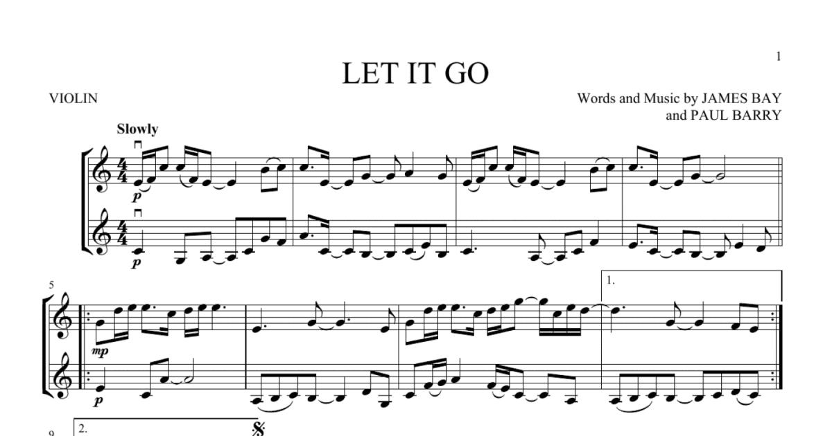 Let It Go Violin Duet Print Sheet Music Now