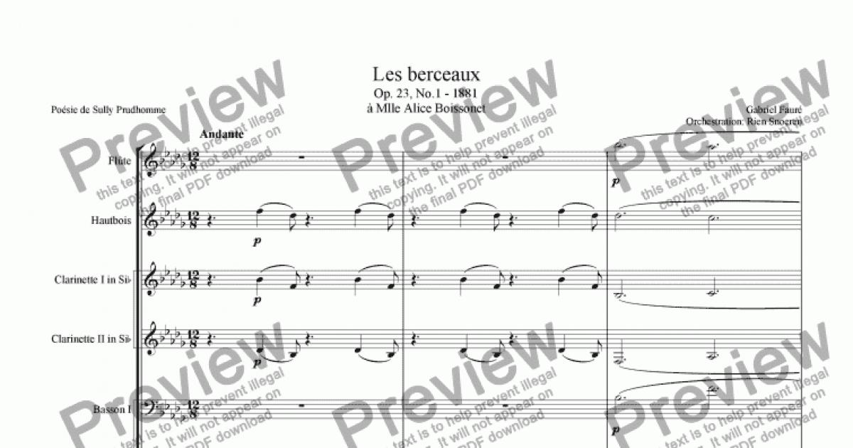 Les Berceaux - Download Sheet Music PDF File