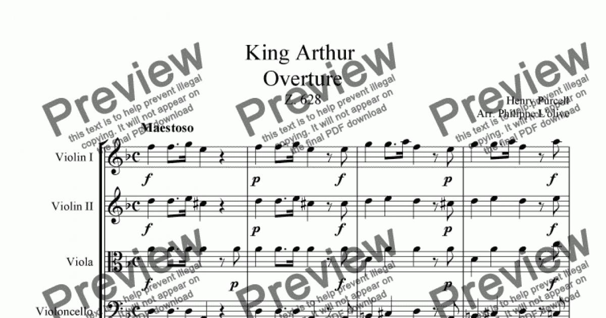 King Arthur - Overture - Download Sheet Music PDF file