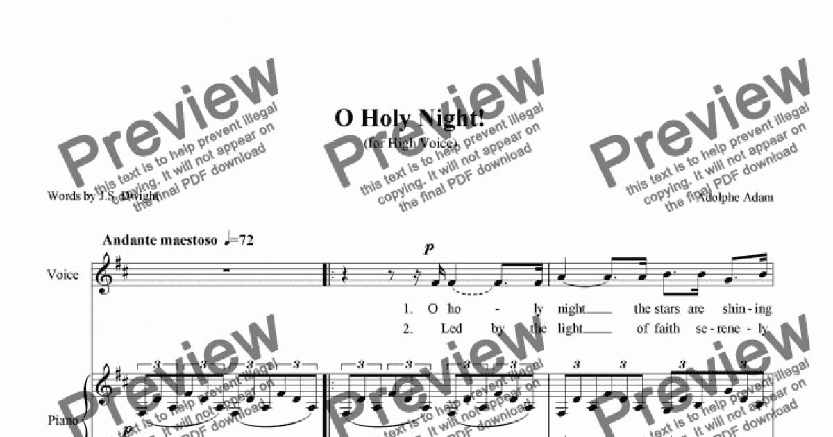 O Holy Night Christmas 2017 Sheet music for Piano, Soprano, Tenor, Baritone  & more instruments (SATB)