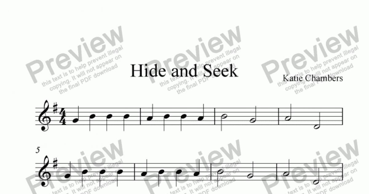 Hide and Seek Sheet music for Piano, Flute, Drum group (Mixed Quartet)