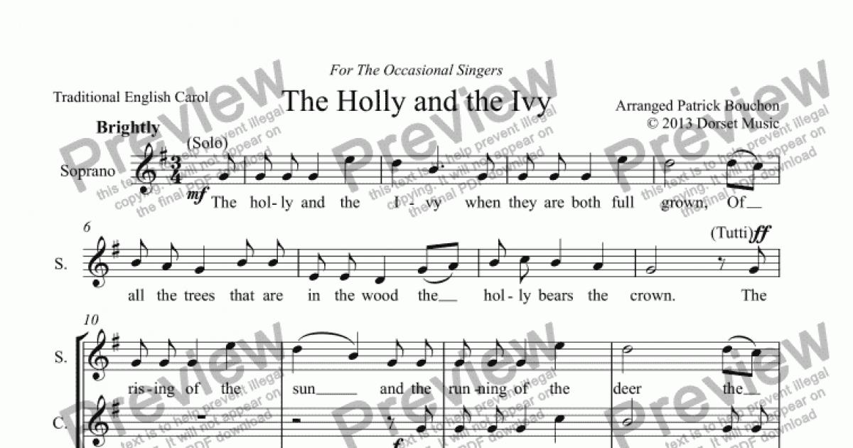 The Holly and the Ivy: String Orchestra Conductor Score & Parts - Digital  Sheet Music Download