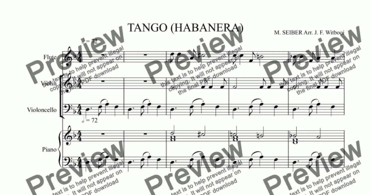 Tango II (Habanera) - Tango II (Habanera) Sheet music for Piano