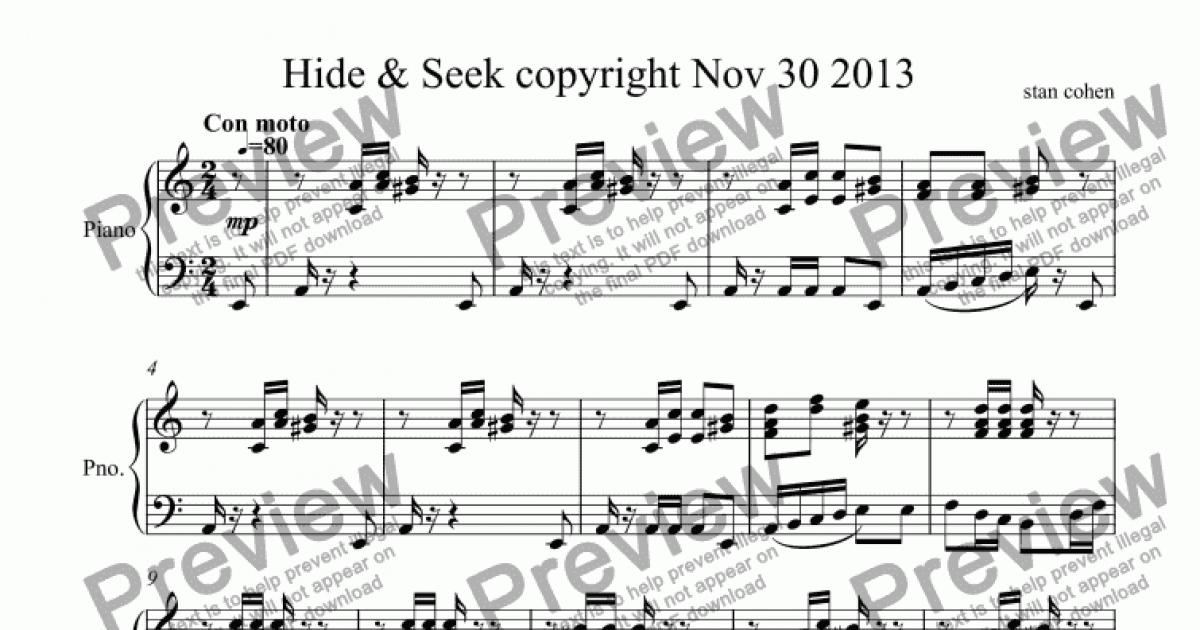 Hide and Seek (Piano ver.) Sheet music for Piano (Solo)