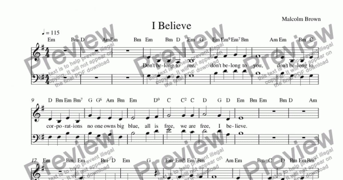 I Believe - Download Sheet Music PDF file