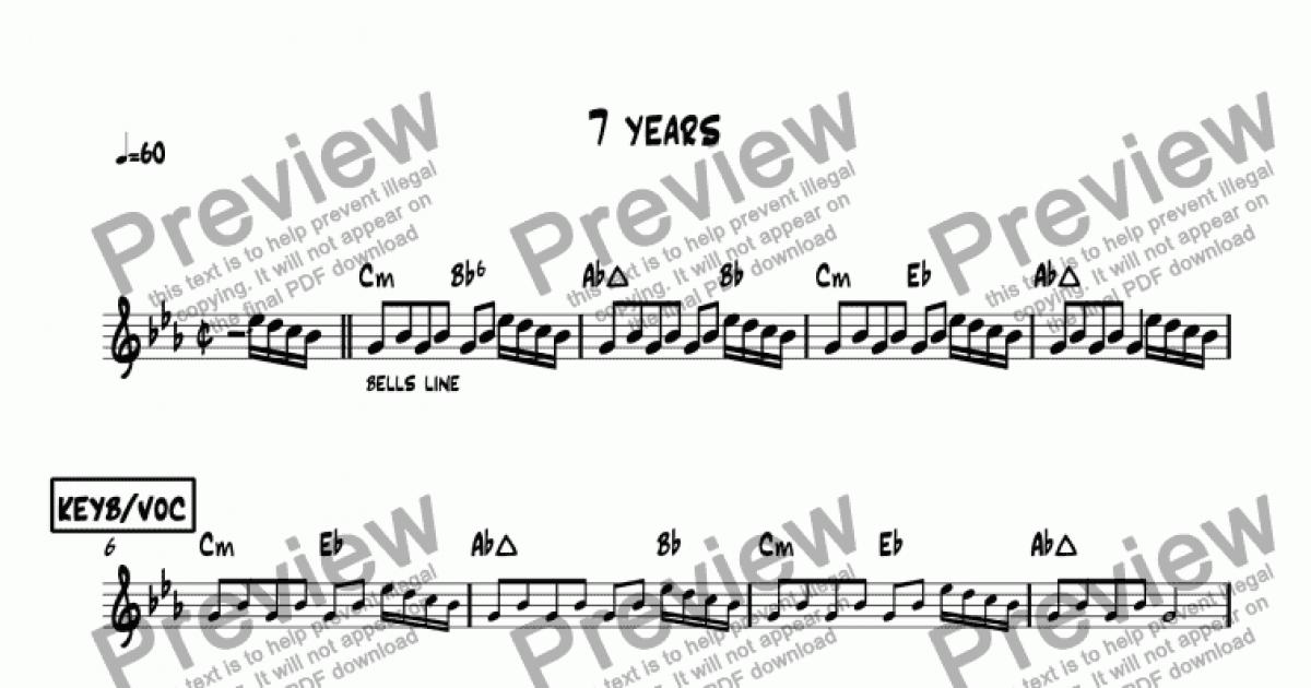 Download 7 Years Piano Sheet Music PDF Lukas Graham – Download