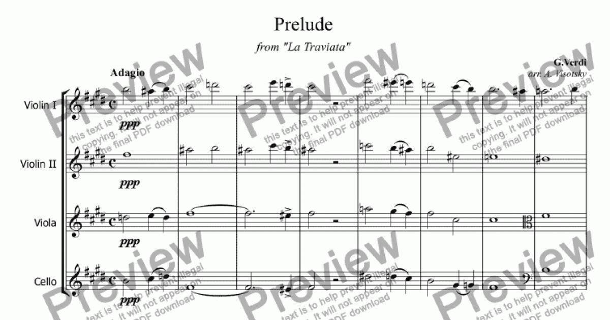 Prelude from La Traviata - Download Sheet Music PDF file