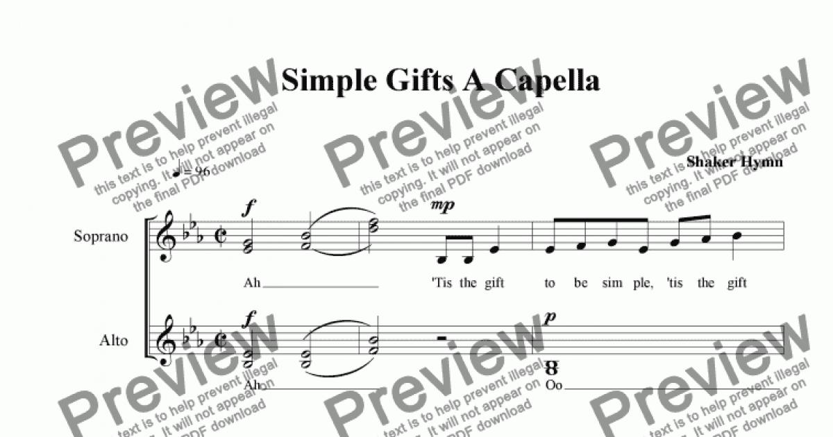 Free Choir Sheet Music – Simple Gifts We Bring Before The Table Of