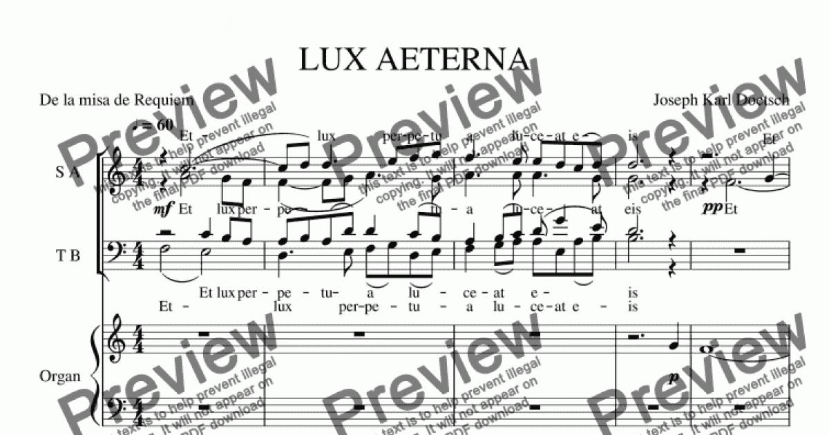 LUX_AETERNA - Download Sheet Music PDF File