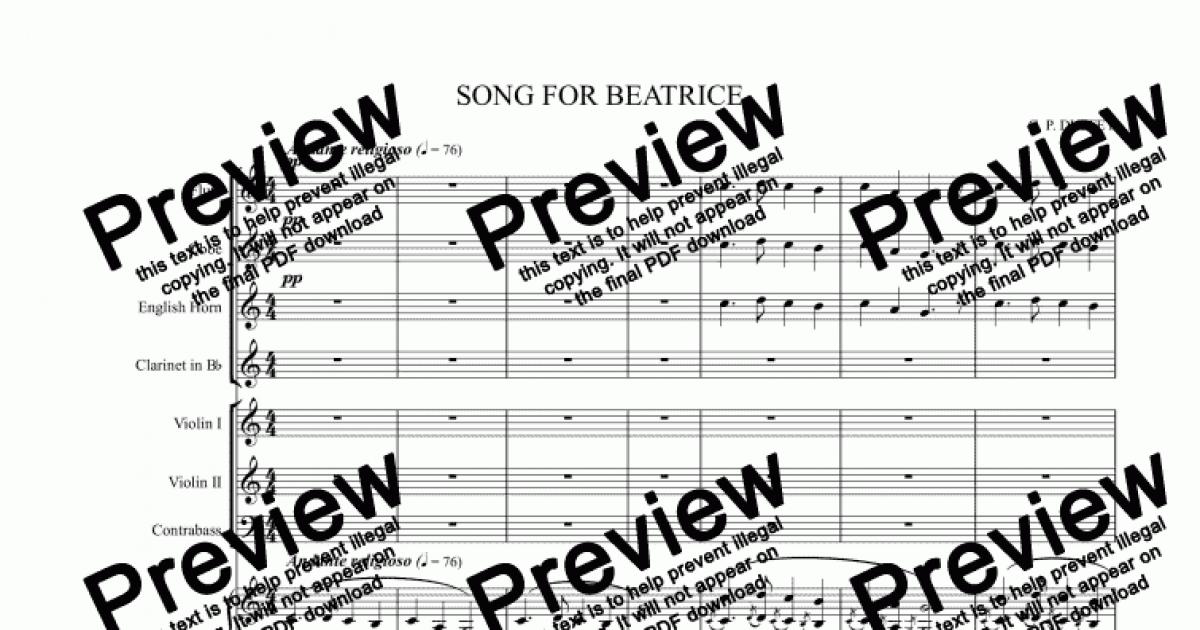 SONG FOR BEATRICE Download Sheet Music PDF file