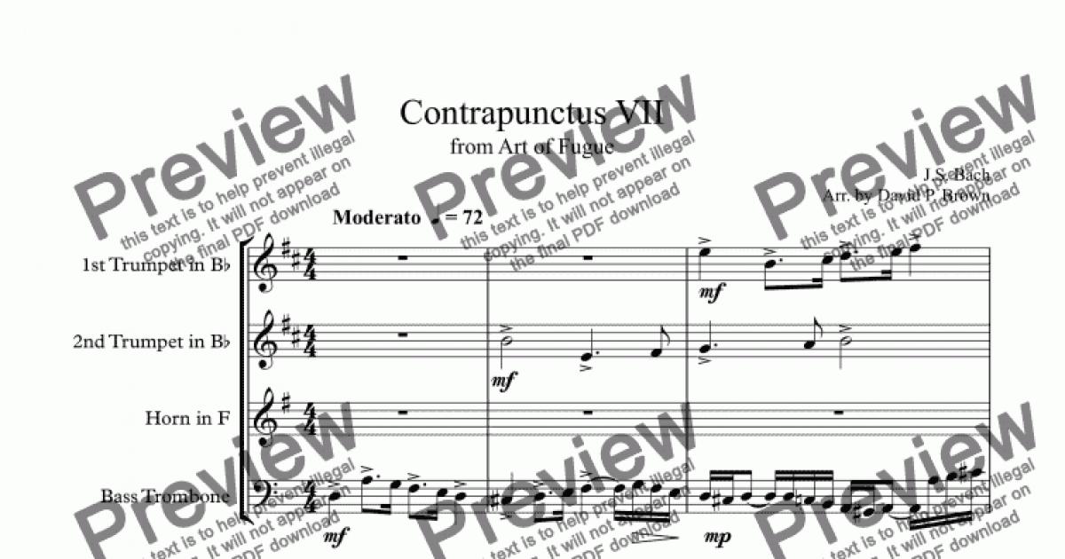 Contrapunctus VII for Brass Quartet - Download Sheet Music PDF file