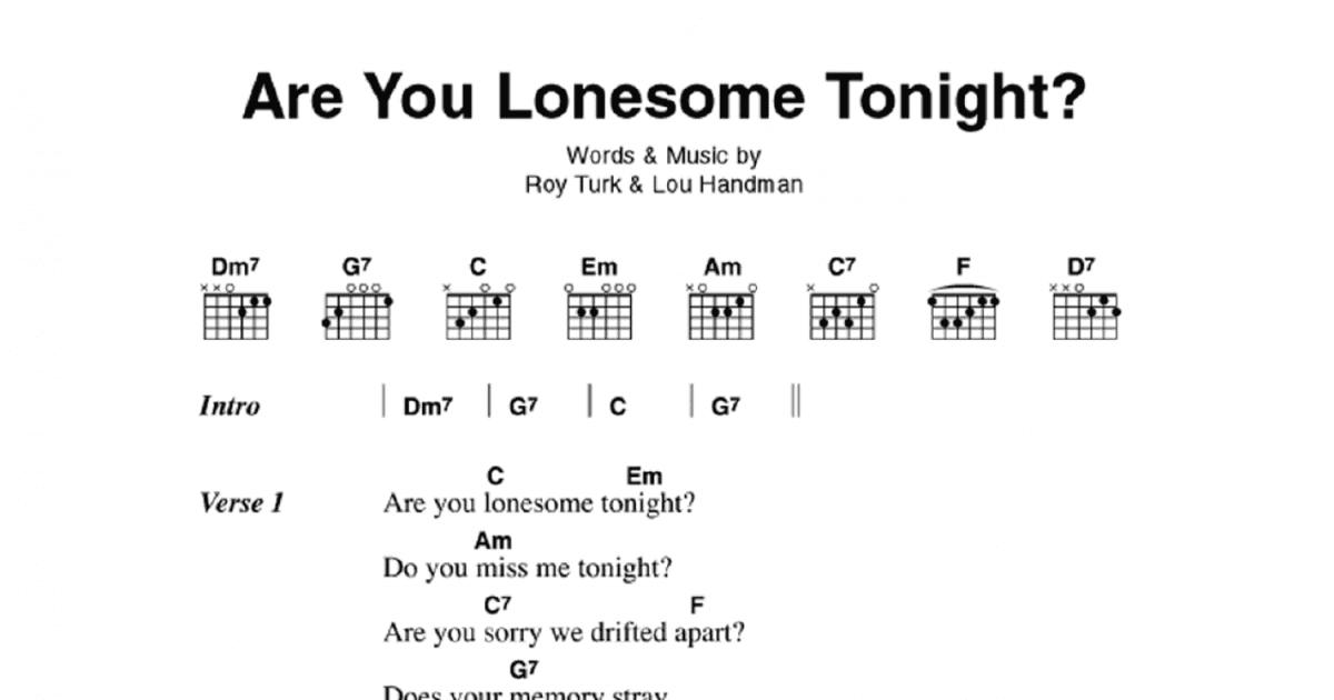 Are You Lonesome Tonight Guitar Chords Lyrics Print Sheet Music