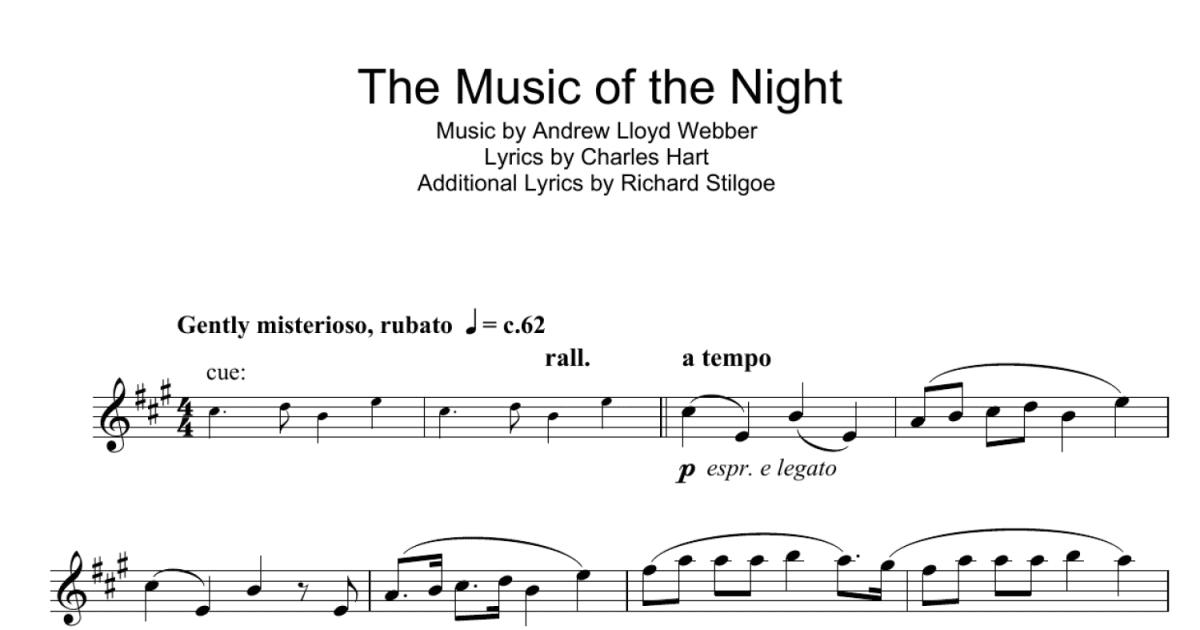The Music Of The Night (from The Phantom Of The Opera) sheet music for  saxophone solo