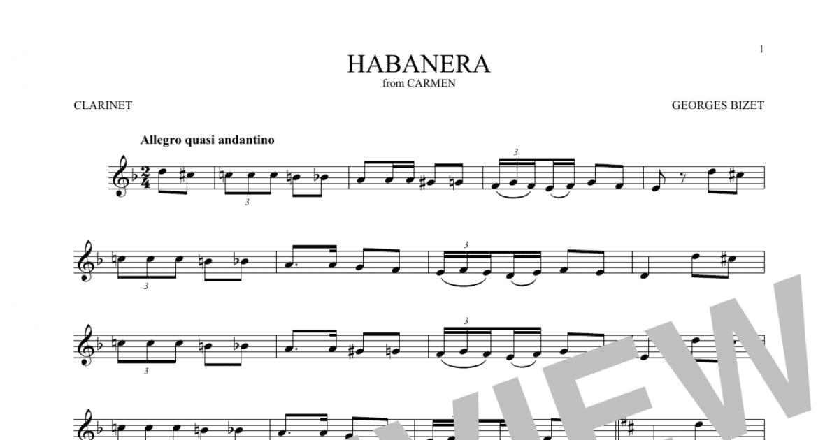 Habanera (Clarinet Solo) - Print Sheet Music Now