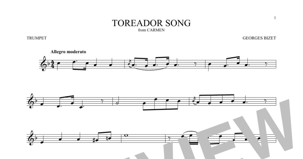 Toreador Song Trumpet Solo Print Sheet Music Now