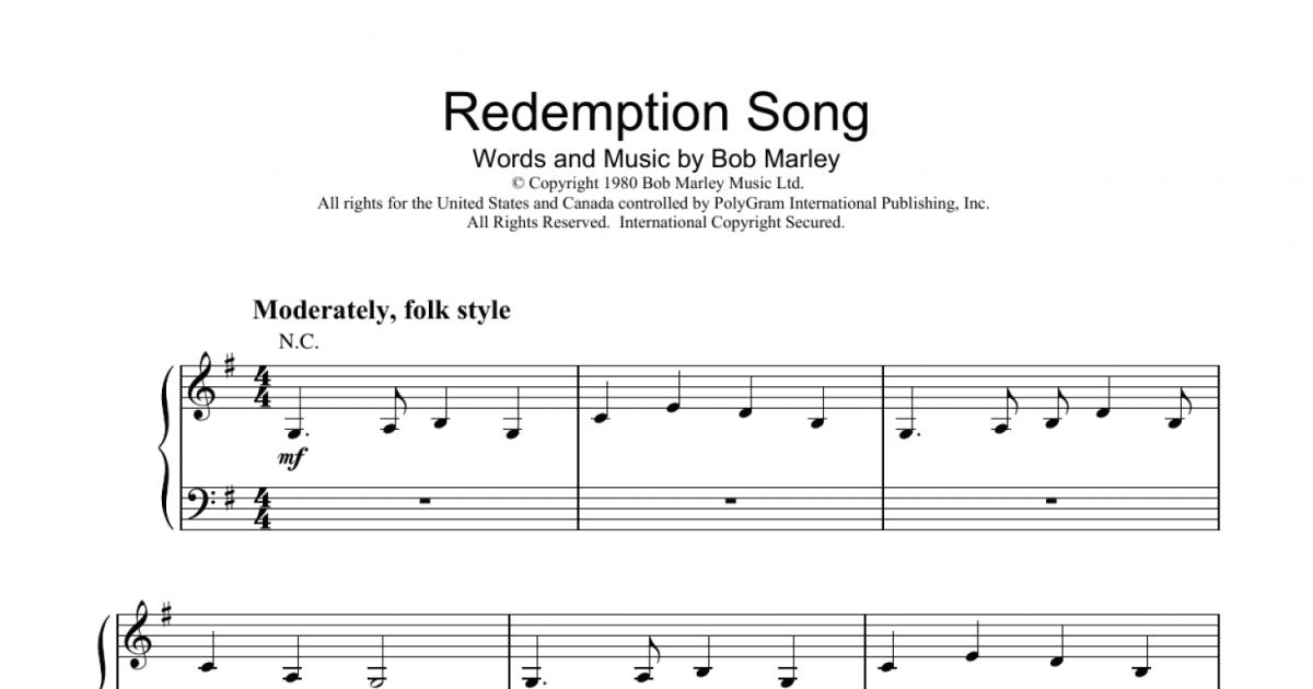 Redemption Song Piano Chords – Learn to Play it on the Piano