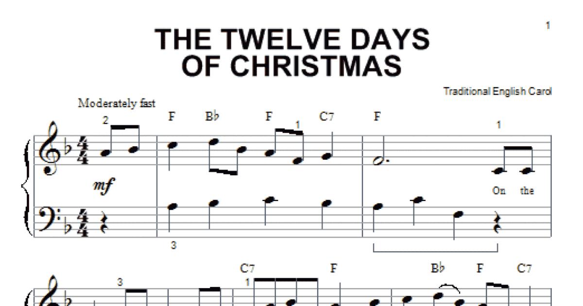 The Twelve Days of Christmas B-Flat Instrument Sheet Music (Lead Sheet)  with Chords and Lyrics