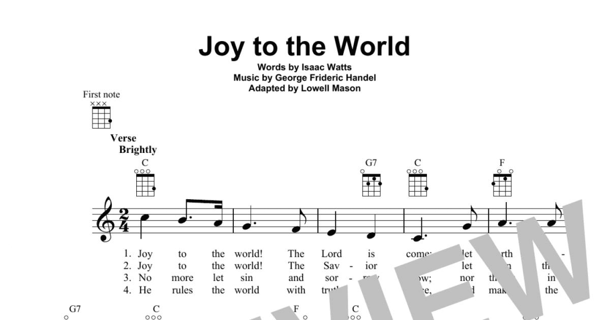 Joy To The World Ukulele Print Sheet Music Now 3284