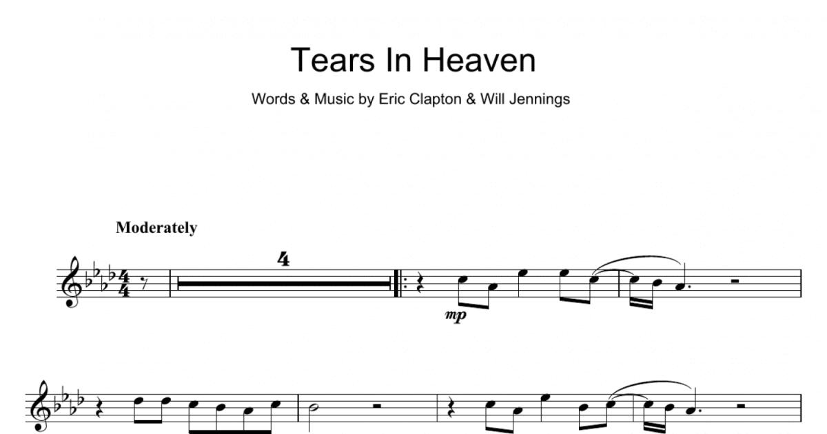 Tears In Heaven sheet music for flute solo (PDF-interactive)